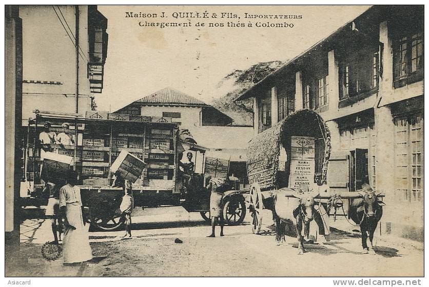 Colombo, Maison J. Quillé Importateur Paris Chargement Thés Camion, Lorry - Sri Lanka (Ceylon)