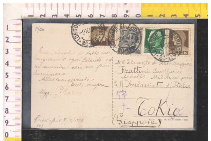 18737 CHAMPORCHER PROSERPIO STORIA POSTALE DESTINO TOKIO AFFRANCATURA - Como