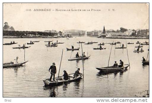 CPA  Andrésy Nouvelle Limite De Peche - Andresy