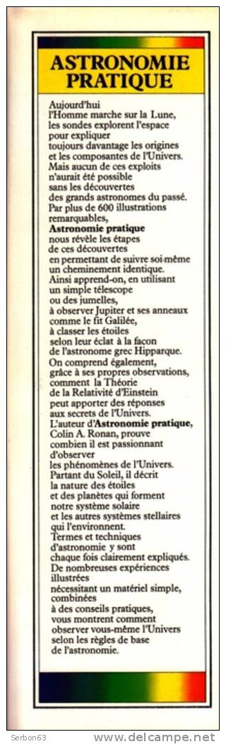 LIVRE NEUF TOILE BLEUE BIBLIOPHILE ASTRONOMIE PRATIQUE EDITIONS FERNAND NATHAN COLIN A. RONAN - Astronomie