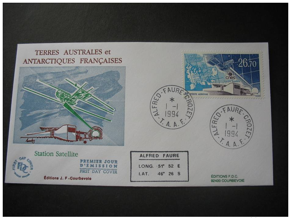 TAAF. 1994. Satelliet Station/Station Satellite FDC/ETB (G1865) - FDC