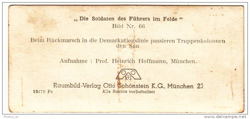 MILITARIA - WW II, Poland,  Die Deutsche Besetzung Der Polnischen 1939 - Deutsch Truppenkolonnen Den San - Stereoscopes - Side-by-side Viewers