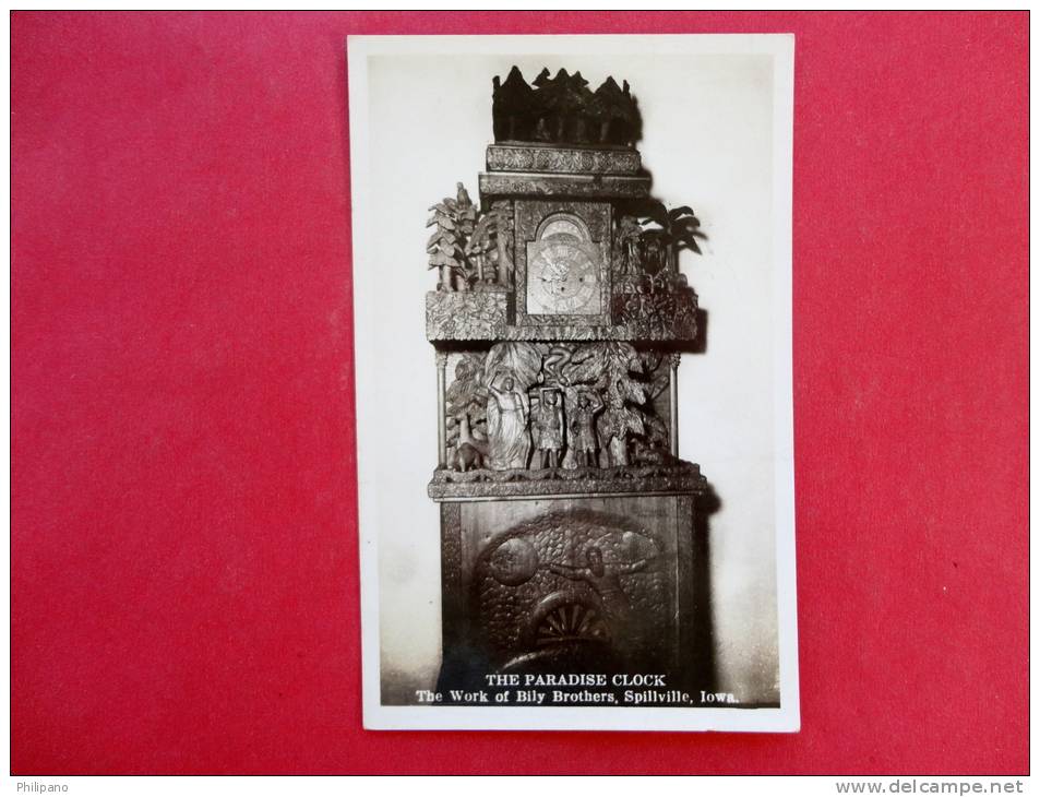 Rppc-- The Paradise Clock  Work Of Bily Brothers  Spillville Iowa --ref 728 - Other & Unclassified