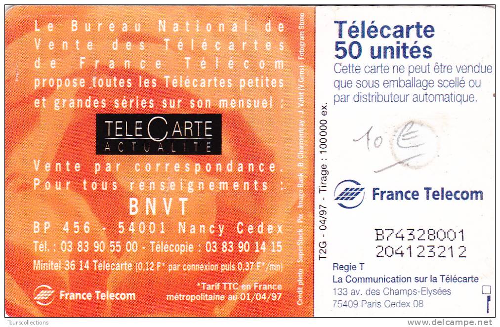 TELECARTE 50 U @ BNVT Retirage T2G - 100 000 Ex @ 04/97 Puce GEM2 - 1997