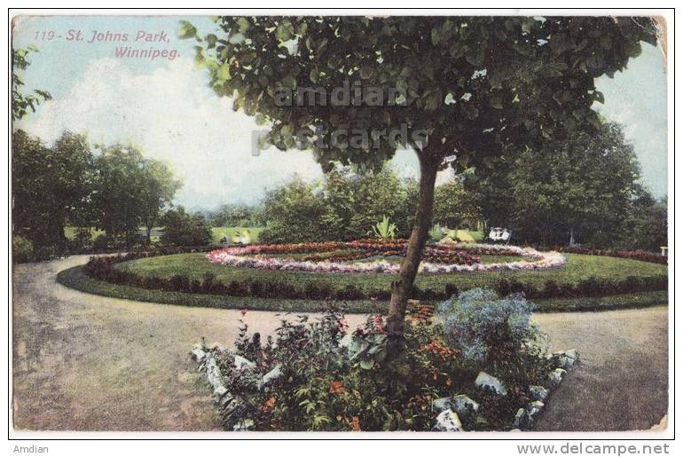 ST JOHNS PARK GARDENS~WINNIPEG MANITOBA~1900s Vintage Postcard~CANADA~URBAN PARK  [c3931] - Winnipeg