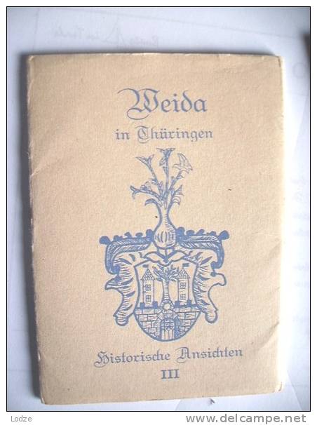 Duitsland Deutschland Germany Allemagne Thüringen Weide Map Mit 8 Alten Ansichtskarten - Weida