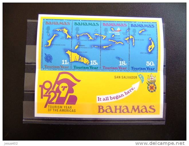 BAHAMAS 1972 AÑO DEL TURISMO (ARCHIPIELAGO DE LAS BAHAMAS) Yvert Nº Block 7 ** SG Nº MS 392 MNH - 1963-1973 Autonomía Interna