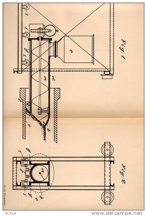 Original Patentschrift - J. Meyer In Troisdorf , 1905 , Förderschnecke Für Retortenlademaschine !!! - Historische Dokumente