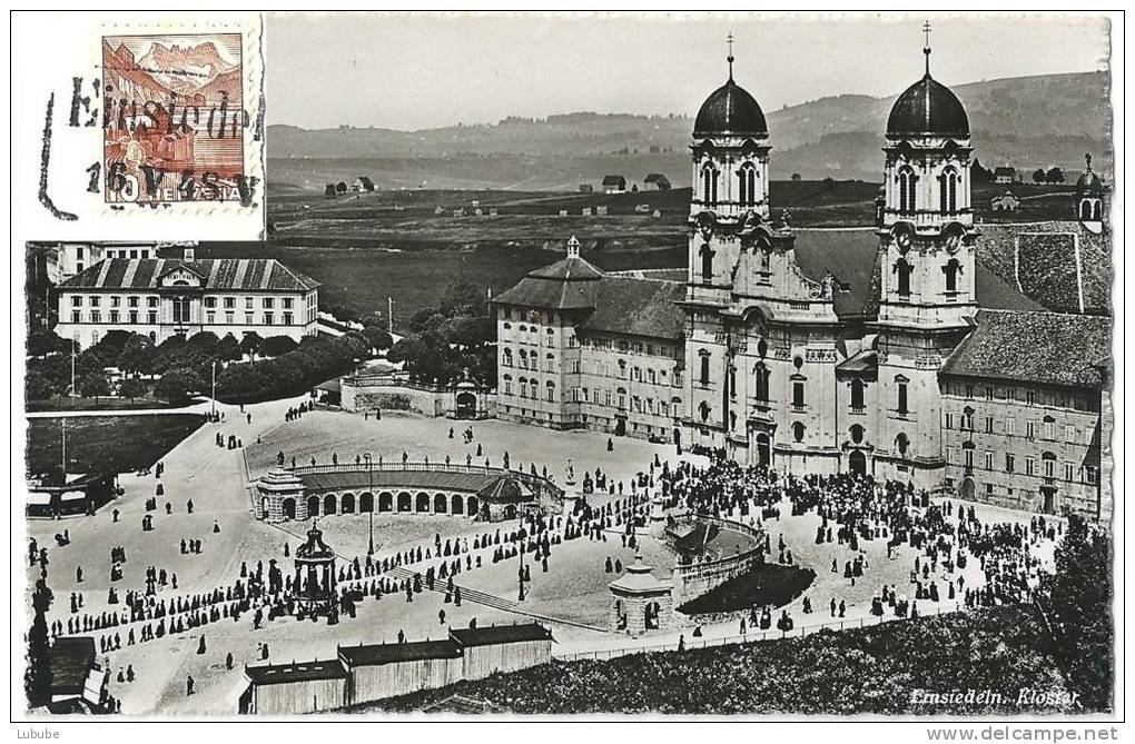 AK Einsiedeln Prozession   (Bahnstempel  EINSIEDELN)         1948 - Chemins De Fer