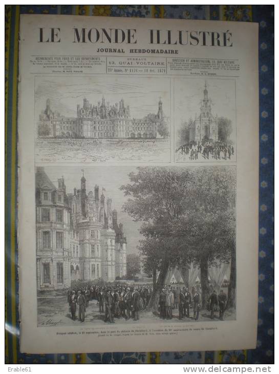 LE MONDE ILLUSTRE 11/10/ 1879 CHAMBORD CHATEAU LYON THEATRE BELLECOUR PONT VIADUC LESSARD DINAN RUSSIE SIBERIE - 1850 - 1899