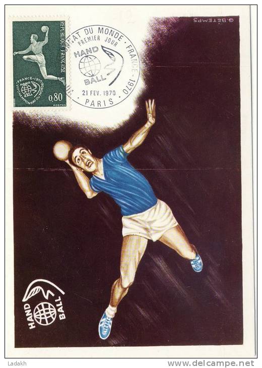 CARTE MAXIMUM  1970 HAND BALL # CHAMPIONNAT DU MONDE # BETEMPS - Handball