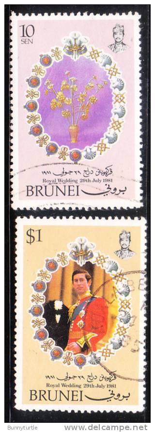 Brunei 1981 Royal Wedding Issue 2v Used - Brunei (...-1984)