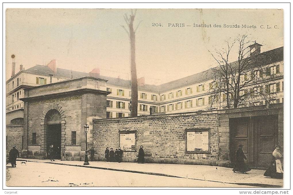 PARIS - Institut Des Sourds Muets - Animé Carte Postale - C/1900´s CPA -  Edition C.L.C. - Enseignement, Ecoles Et Universités