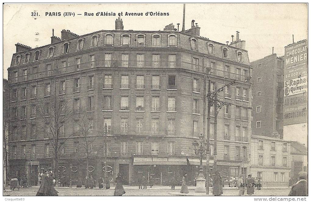 PARIS Xiv° - RUE D'ALESIA ET AVENUE D'ORLEANS BELLE Carte Animée ! - Arrondissement: 14