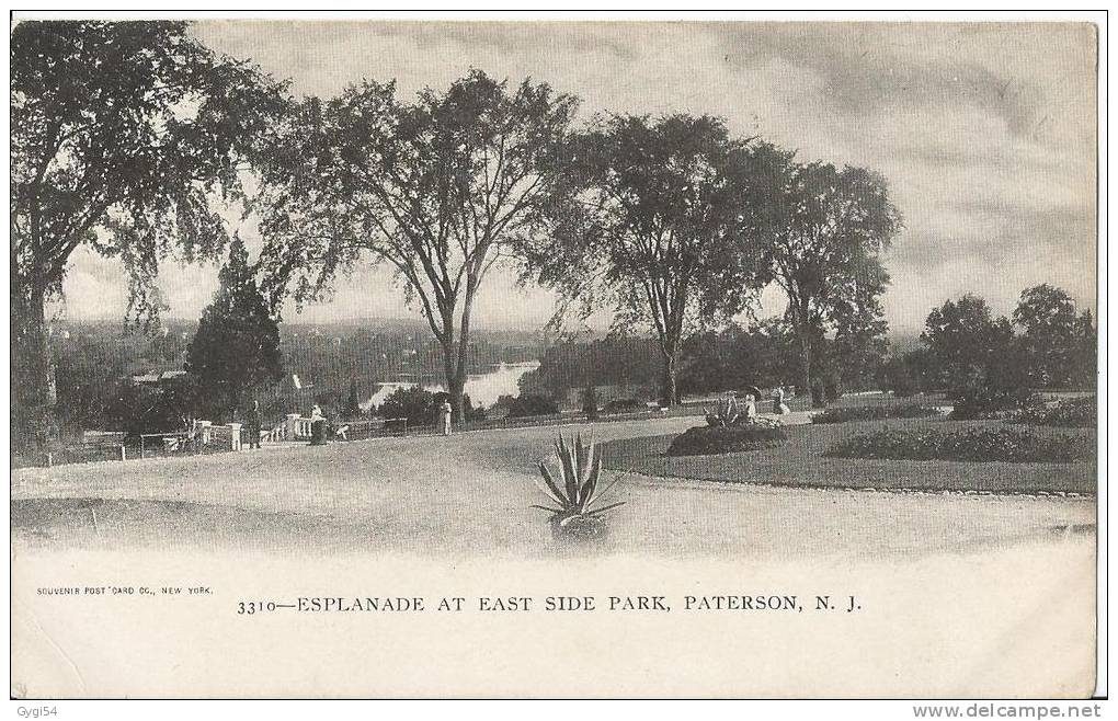 Post  Card 1907  USA  ,Paterson ,N.J.   Esplanade At East Side Park - Paterson