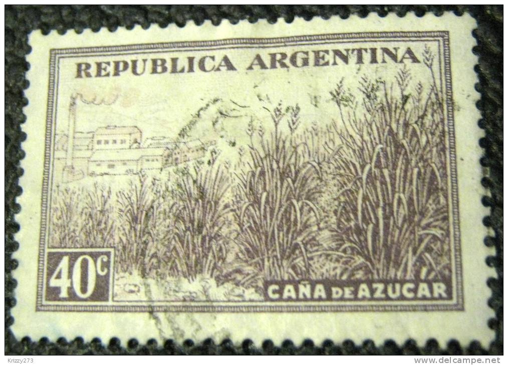 Argentina 1936 Sugar Cane &amp; Factory 40c - Used - Gebraucht