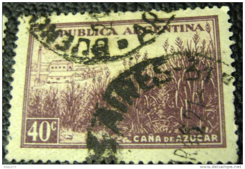 Argentina 1936 Sugar Cane &amp; Factory 40c - Used - Usati