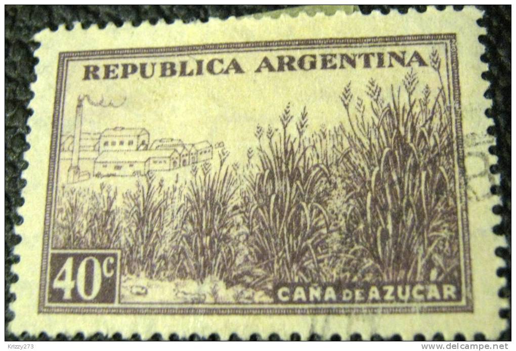 Argentina 1936 Sugar Cane &amp; Factory 40c - Used - Usati