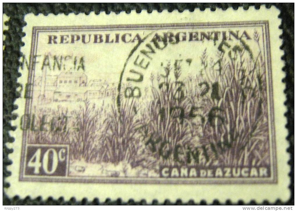 Argentina 1936 Sugar Cane &amp; Factory 40c - Used - Gebraucht