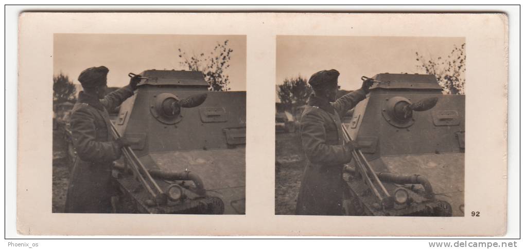 MILITARIA - WW II, Poland,  Die Deutsche Besetzung Der Polnischen 1939 - Deutschen Fuherepanzerwagen - Stereoscopi