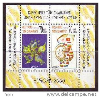 2006 NORTH CYPRUS EUROPA (INTEGRATION IN PERSPECTIVE OF THE YOUTH) PERFORATED SOUVENIR SHEET MNH ** - Ongebruikt