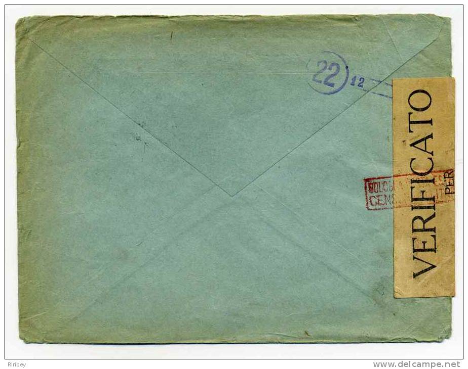 WW1 Lettre Censurée De La BANCA ITALIANA DI SCONTO SES DI GENOVA / 11 Fev 1915 / Pour L'ESPAGNE - Poststempel