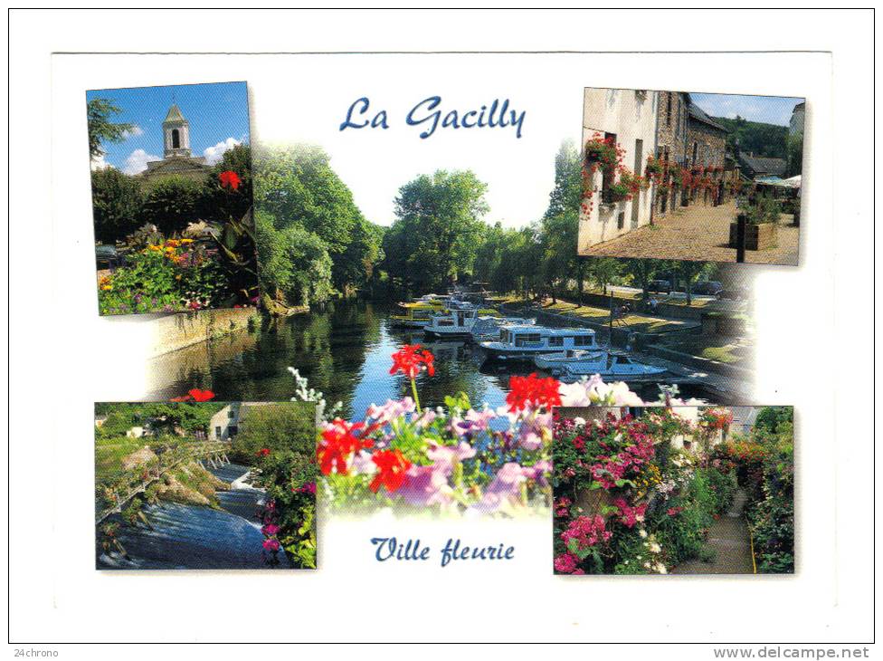 La Gacilly: Le Jardin Et L' Eglise Saint Nicolas De Myre, Le Port De Plaisance Sur L' Aff, La Rue La Fayette (12-4311) - La Gacilly