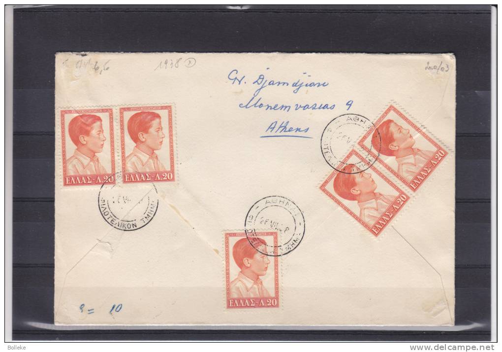 Grèce - Lettre De 1938 ° - Familles Royales - Expédié Vers La Belgique - Storia Postale