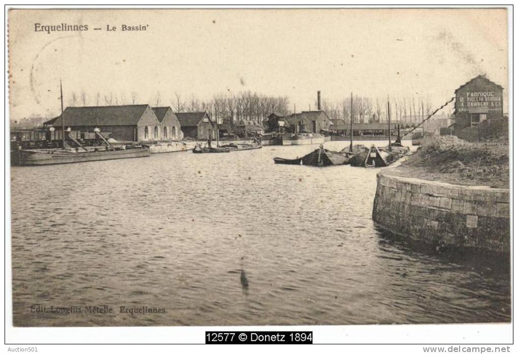 12577g FABRIQUE De BOULETS OVOIDES A. Dawagne &amp; Cia. - Le Bassin - Erquelinnes - 1905 - Erquelinnes