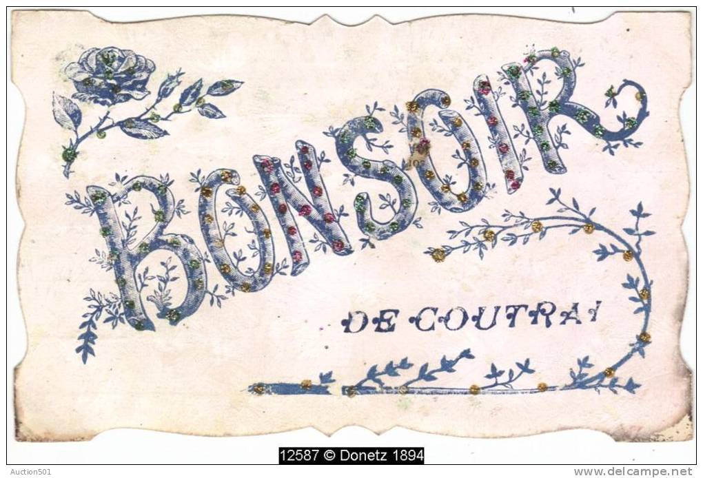 12587g BONSOIR De COURTRAI - Paillettes - Kortrijk