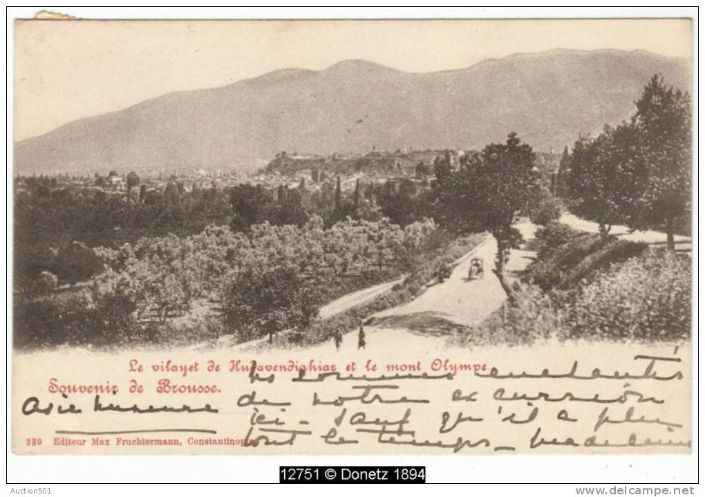 12751g BROUSSE - Le Vilayet De Hudavendighiar Et Le Mont Olympe - 1902 - Turkije