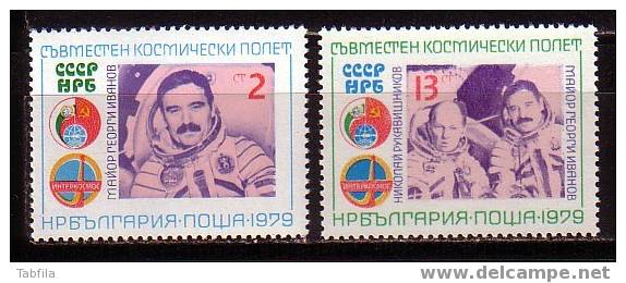 BULGARIA \ BULGARIE - 1979 - Espace - Cooperation Bulgarie - Russie - 2v** - Unused Stamps