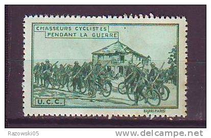 FRANCE. TIMBRE. VIGNETTE. UCC. CHASSEURS. GUERRE. STRASBOURG. KLEBER.CYCLISTES. ARC TRIOMPHE.  MILITAIRE. - Militair