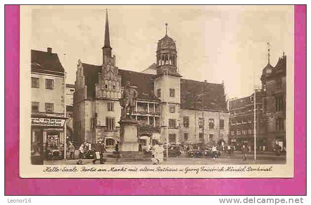 HALLE  -  * PARTIE AM MARKT Mit  ALTEM RATHAUS Und G.F. HÄNDEL DENKMAL *  -  Verlag : ZEITUNGS ZENTRALE Aus HALLE   N° / - Halle (Saale)