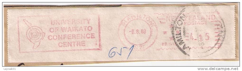 A2 New Zealand 08.08.1988. Meter Stamp Cut Fragment University Of Waikato Conference Centre - Briefe U. Dokumente