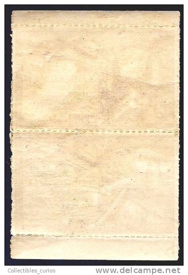 India Hyderabad State 1 Anna Voilet  FAITHFUL  ALLY Urdu War Fund Label Pair BOOKLET Pane MINT RARE Inde Indien - Hyderabad