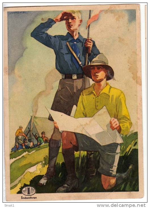 SCOUTING INDANTHRENE OLD POSTCARD - Scoutisme