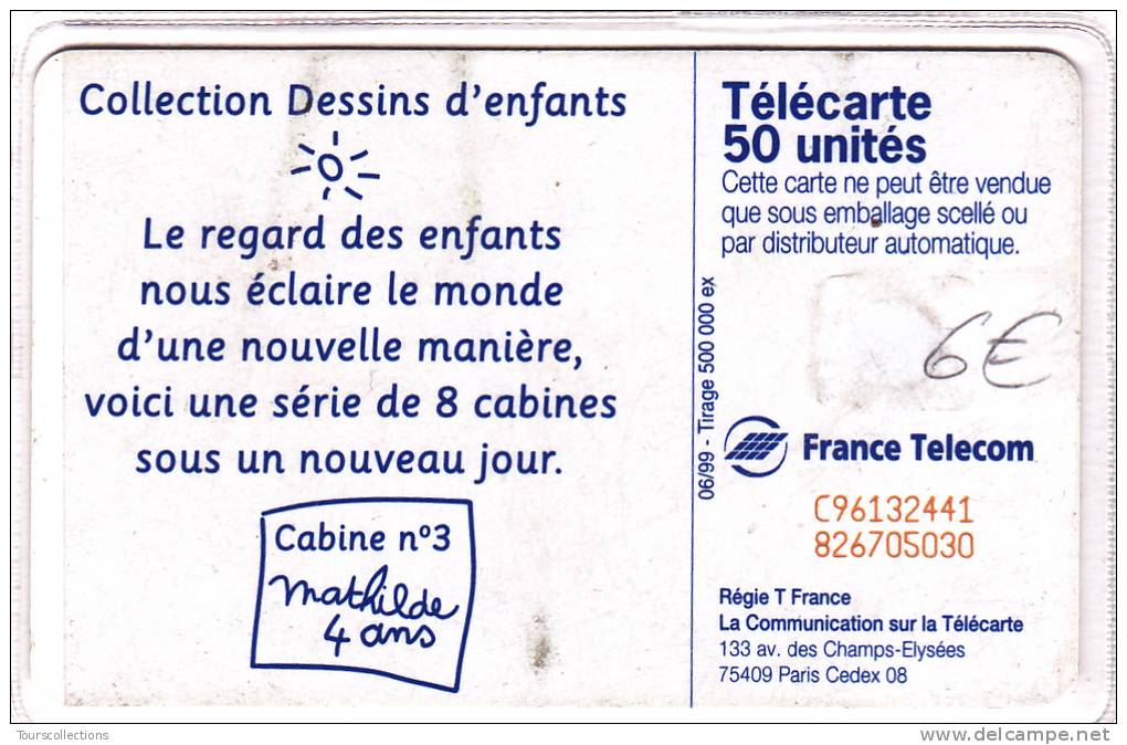 TELECARTE 50 U @  CABINE MATHILDE - 500 000 Ex @ GEM2 - 06/1999 - 1999