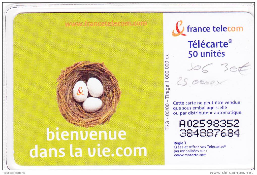 TELECARTE 50 U @ VIE.COM ROLLERS +ou - 33 000 Ex @ SO6 - 03/2000 RARETE !!!! - 2000