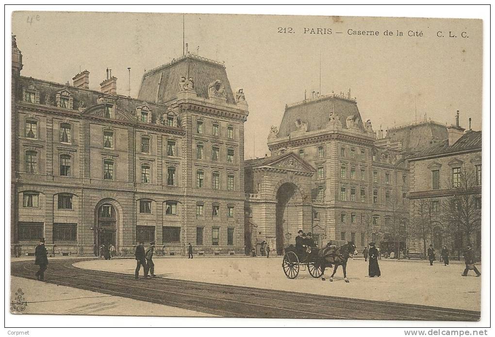 PARIS - Caserne De La Cité - Animé Carte Postale - C/1900´s CPA - Edition C.L.C. - Enseignement, Ecoles Et Universités