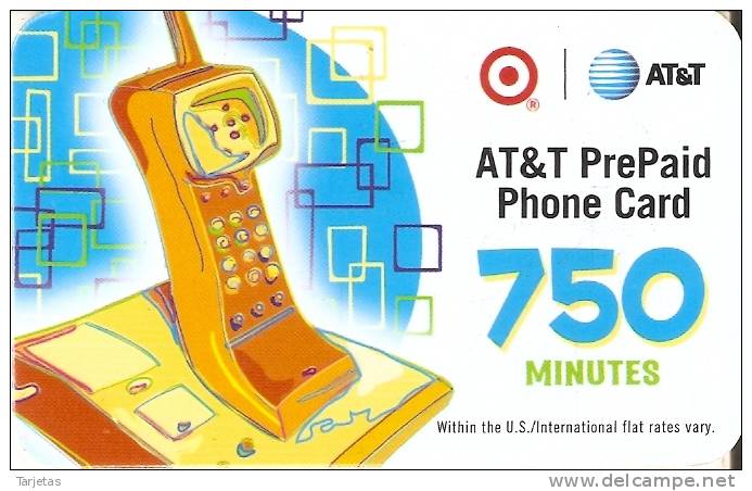 TARJETA DE ESTADOS UNIDOS DE AT&T DE 750 MINUTES (TELEFONO) NUEVA-MINT - AT&T