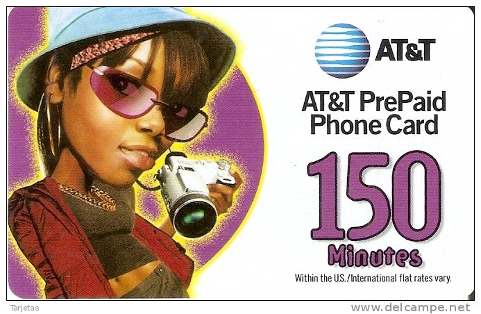 TARJETA DE ESTADOS UNIDOS DE AT&T DE 150 MINUTES (CHICA CON CAMARA) NUEVA-MINT - AT&T