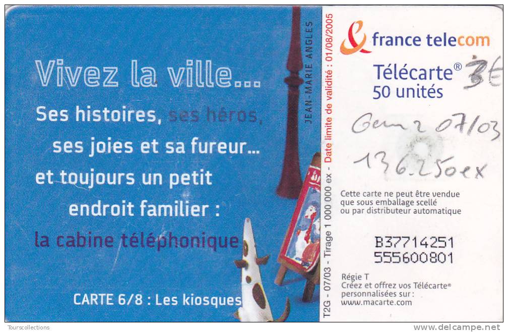 TELECARTE 50 U @ LES METIERS DE LA RUE - 6 - LES KIOSQUES A JOURNAUX - 136 250 Ex @ GEM2 - 07/2003 - 2003