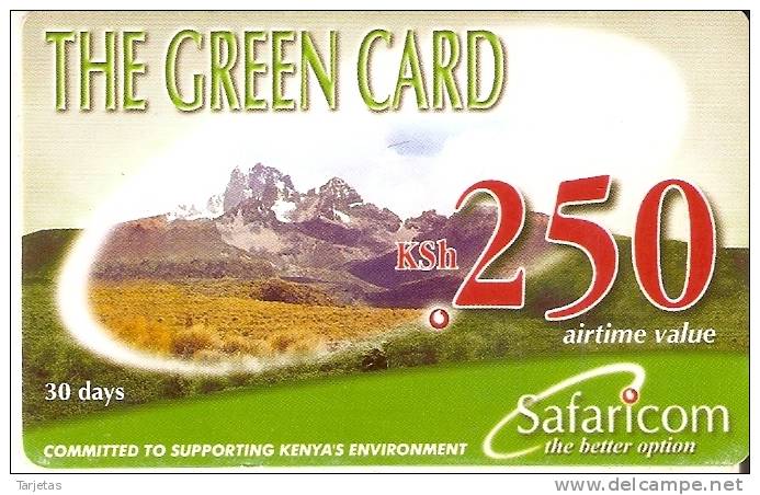 TARJETA DE KENIA DE SAFARICOM DE UNAS MONTAÑAS - Kenia