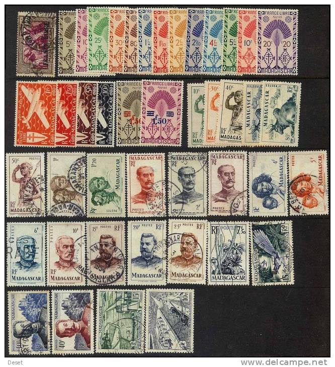 Madagascar - Old Stamps - Small Collection O/*/** - 3 Pictures - Other & Unclassified