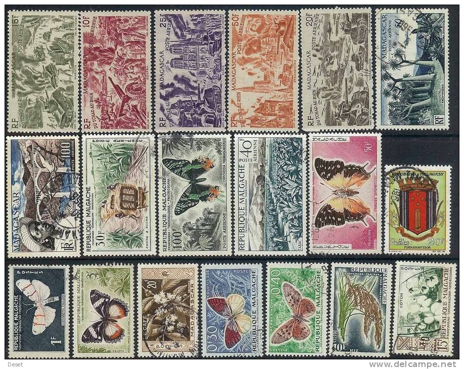 Madagascar - Old Stamps - Small Collection O/*/** - 3 Pictures - Other & Unclassified