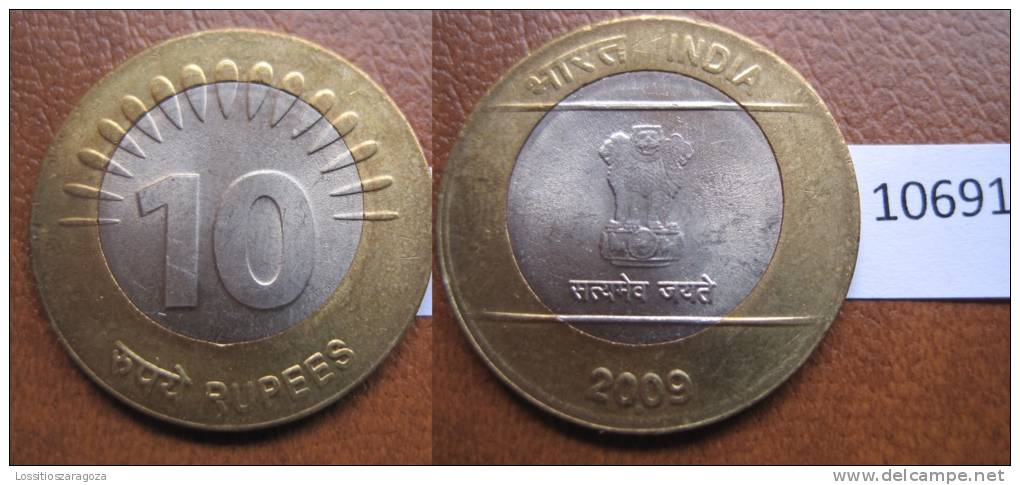 India 10 Rupias 2009 B , Bimetalica - Other - Asia