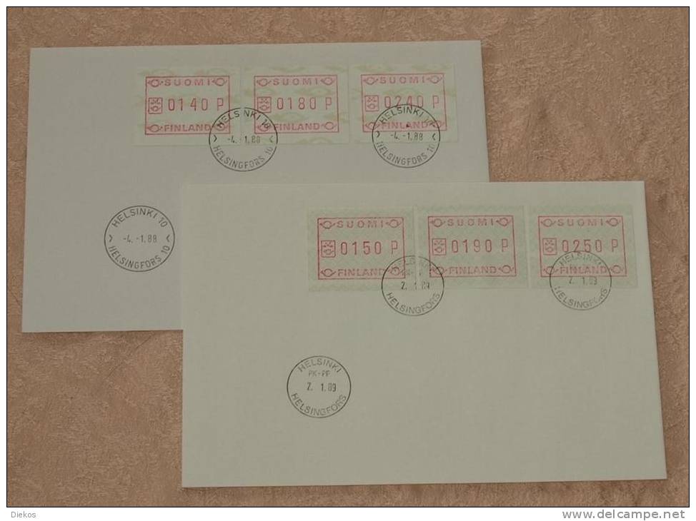 FDC ATM Automatenmarke  Finnland    Frama  Nr  5  +  3     #cover1849 - Machine Labels [ATM]