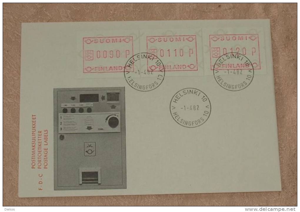 FDC ATM Automatenmarke  Finnland    Frama  1982    #cover1850 - Machine Labels [ATM]