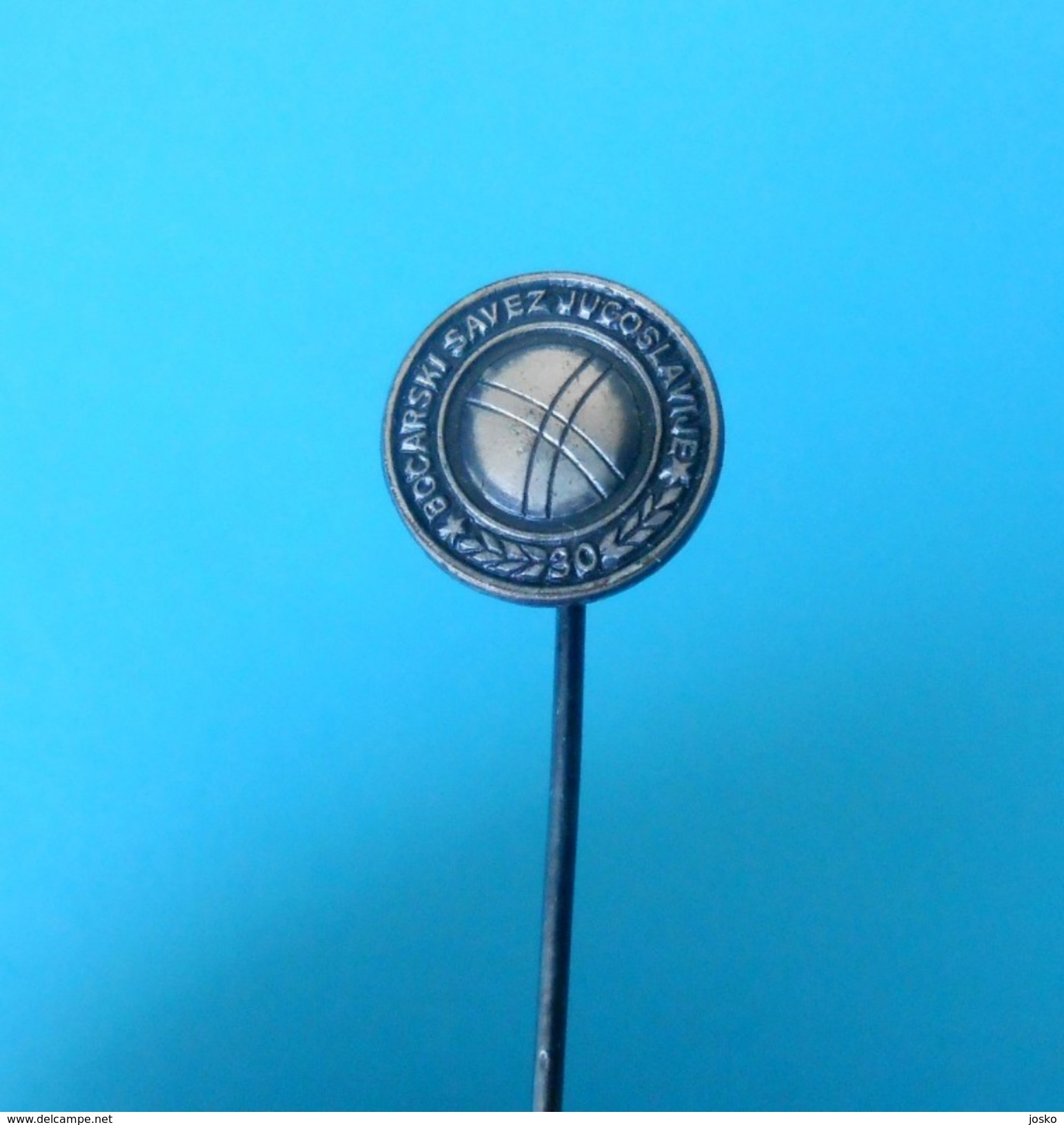 YUGOSLAVIAN PETANQUE FEDERATION ( Rare - Silver Plated Pin ) Badge Boule Bowls Petanca Bocce Jeu De Boules Bocha - Bowls - Pétanque